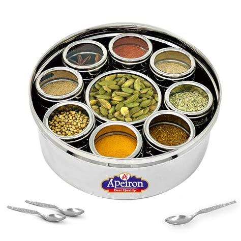 stainless steel masala dabba box|masala container for kitchen.